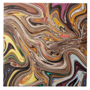 Colourful Abstract in Fluid Style Tile