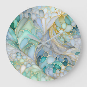 Colourful Abstract Ink Art Wall Clock