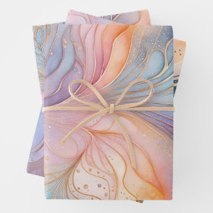 Colourful Abstract Ink Art Wrapping Paper Sheets
