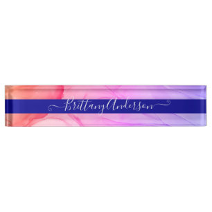 Colourful Abstract Ink Blot Beautiful Custom Nameplate