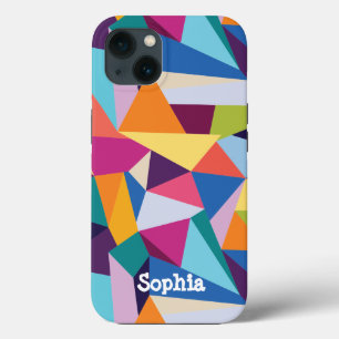 Colourful Abstract iPhone Case with Custom Text