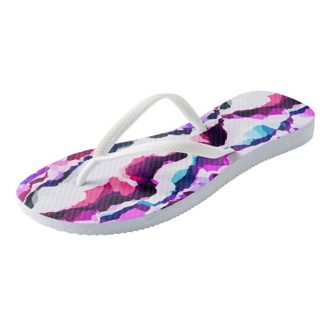 Colourful Abstract Jandals (Angled)