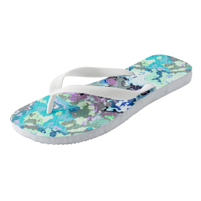 Colourful Abstract Jandals (Angled)