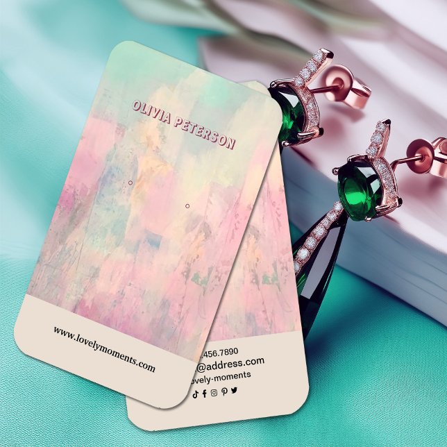 Colourful Abstract jewellery earring display card (Colorful Abstract jewelry earring display card, #AbstractWatercolor #earringholder #abstract)