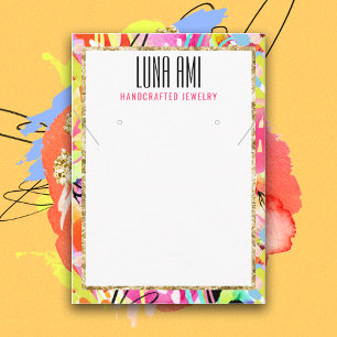 Colourful Abstract Jewellery Necklace Earring Hold Business Card