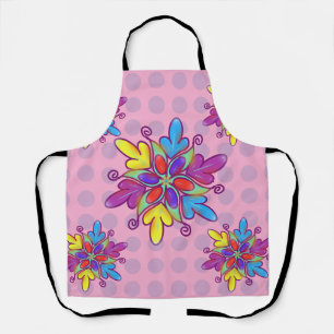 Colourful Abstract Kaleidoscope Flower Pattern Apron