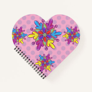 Colourful Abstract Kaleidoscope Flower Pattern Notebook