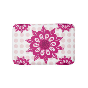 Colourful Abstract Kaleidoscope Flower Pattern Thr Bath Mat