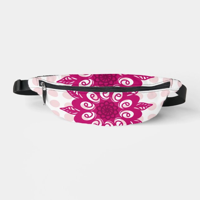 Colourful Abstract Kaleidoscope Flower Pattern Thr Bum Bags (Front)