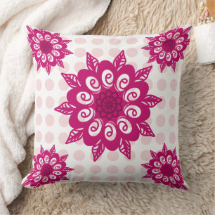 Colourful Abstract Kaleidoscope Flower Pattern Thr Cushion