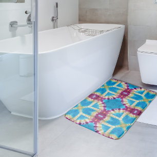 Colourful Abstract Kaleidoscope Tie Dye Pattern Bath Mat