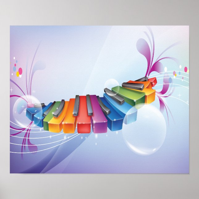 Colourful Abstract Keyboard Poster (Front)