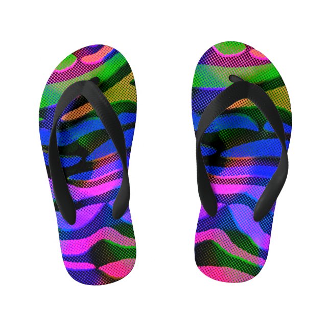 Colourful Abstract   Kid's Jandals (Footbed)