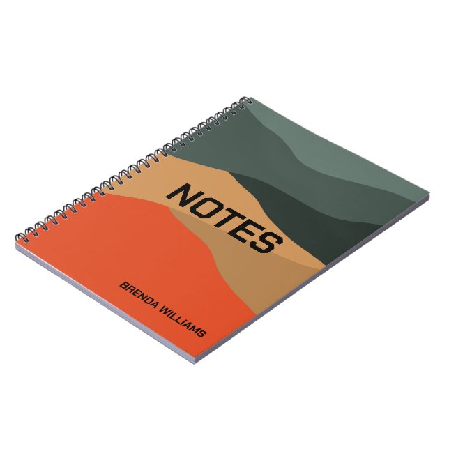 Colourful abstract landscape notebook (Left Side)