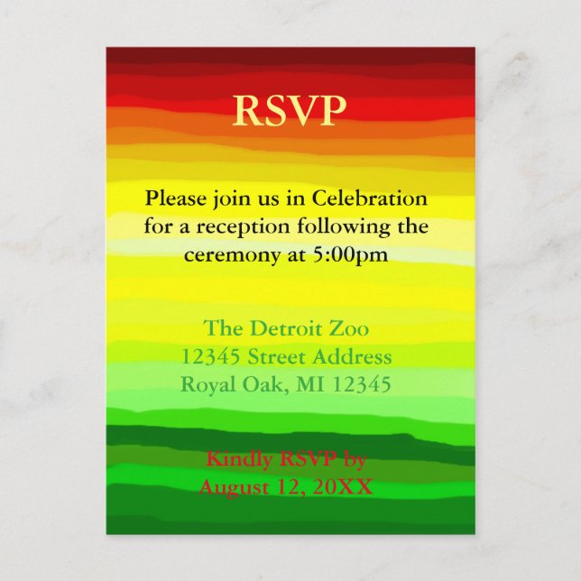 Colourful Abstract Landscape - RSVP Postcard (Front)