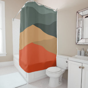 Colourful abstract landscape  shower curtain