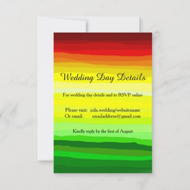 Colourful Abstract Landscape - Wedding Day Details Invitation (Front)