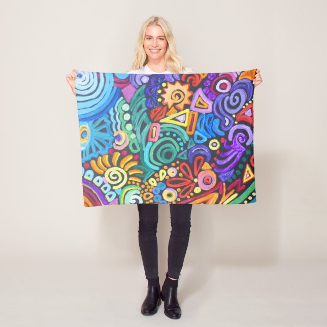 Colourful Abstract Lap Blanket (In Situ)