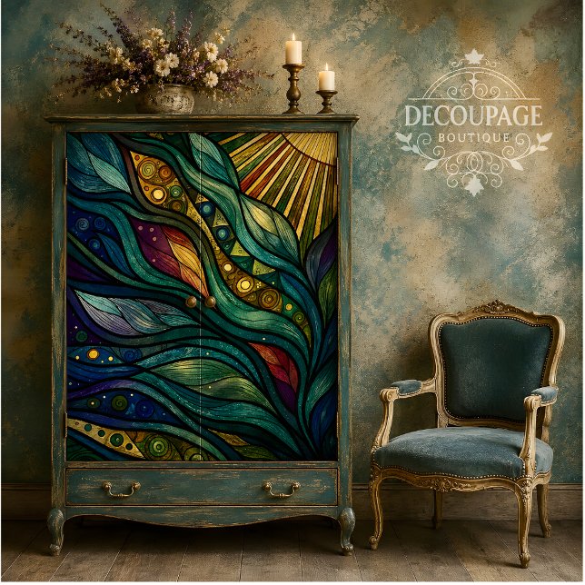 Colourful Abstract Leaf Art Decoupage Tissue Paper (Colorful Abstract Leaf Art Decoupage Tissue Paper)