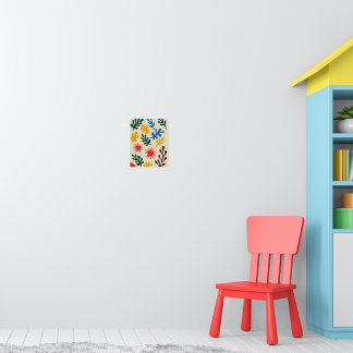 Colourful Abstract Leaf Cutout Pattern Poster