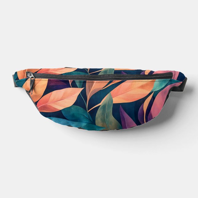Colourful Abstract Leaves Bum Bags (Lay Down)
