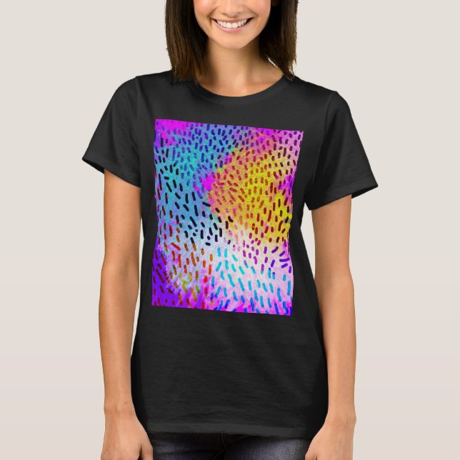 Colourful Abstract Leopard Silhouette T-Shirt (Front)