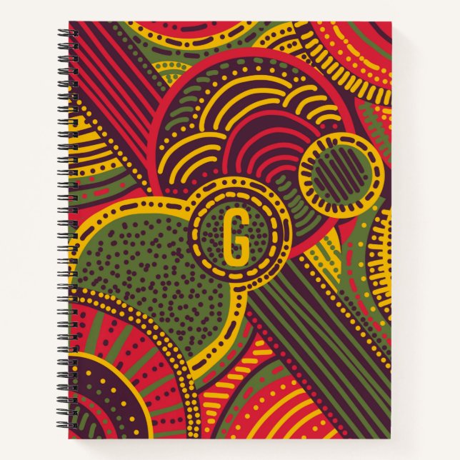 Colourful Abstract Lines | Pink Purple Yellow Gree Notebook (Front)
