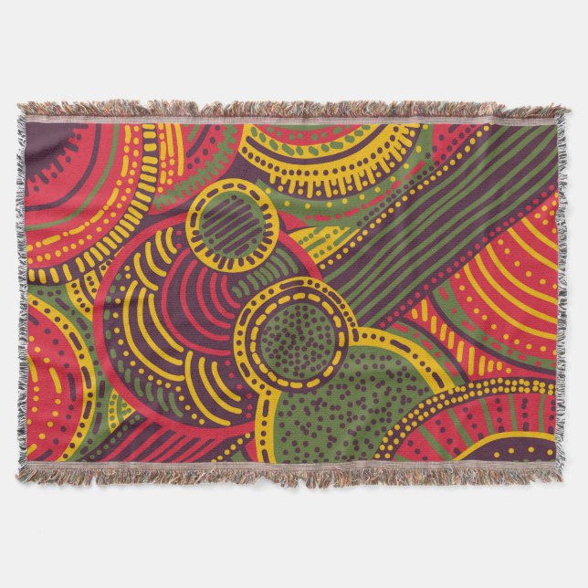 Colourful Abstract Lines | Pink Purple Yellow Gree Throw Blanket (Front)