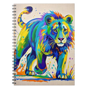 Colourful abstract Lion animal art design Notebook