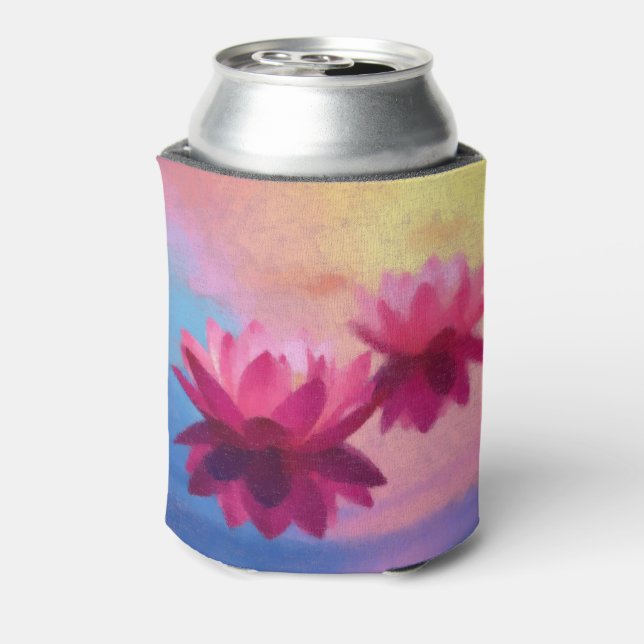Colourful Abstract Lotus Flowers Can Cooler (Can Back)