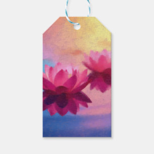 Colourful Abstract Lotus Flowers Gift Tags