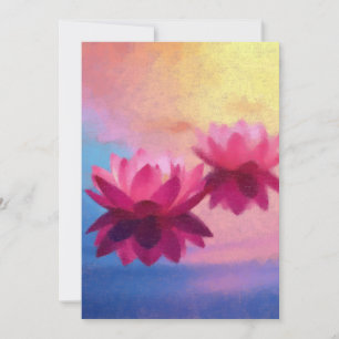 Colourful Abstract Lotus Flowers Invitation