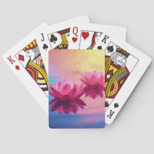Colourful Abstract Lotus Flowers Playing Cards