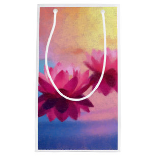 Colourful Abstract Lotus Flowers Small Gift Bag