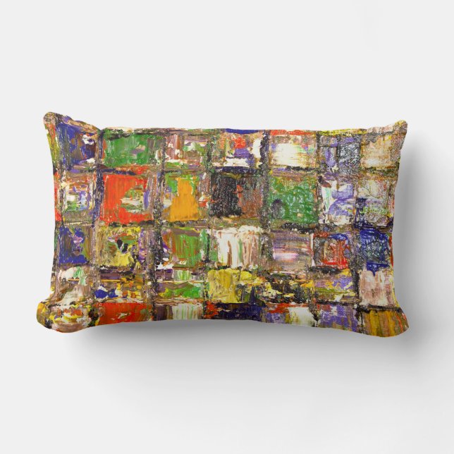 Colourful Abstract  Lumbar Cushion (Front)