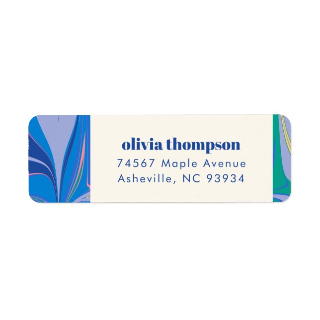 Colourful Abstract Marble Shower Return Address (Front)