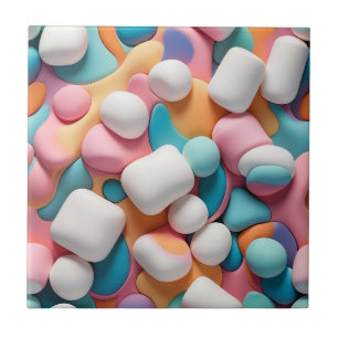 Colourful Abstract Marshmallows Tile