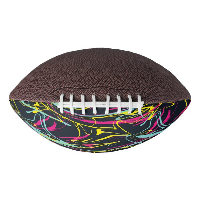 Colourful Abstract Memphis Lines Pattern Football (Front)