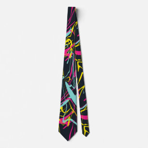 Colourful Abstract Memphis Lines Pattern Tie
