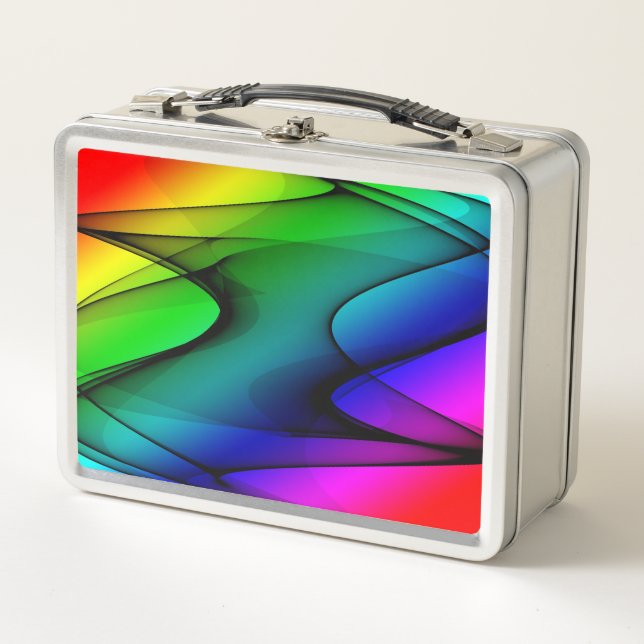 Colourful Abstract Metal Lunch Box (Front)
