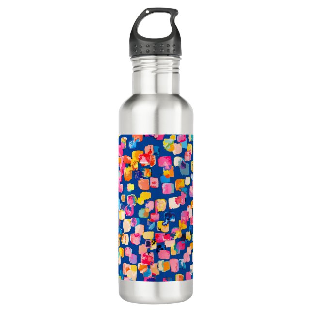 Colourful abstract modern 710 ml water bottle (Front)