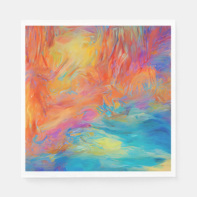 Colourful Abstract Modern Art Fun Napkin (Front)