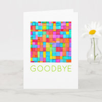 Colourful Abstract Modern Art GOODBYE Card