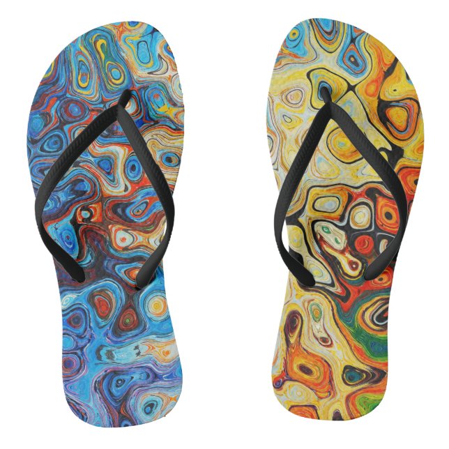 Colourful Abstract Modern Art Jandals (Footbed)