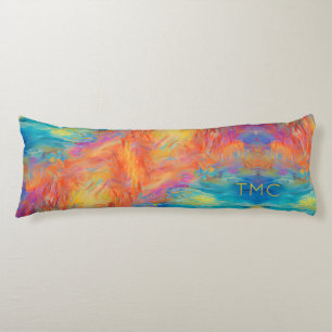 Colourful Abstract Modern Art Monogram INITIALS Hi Body Cushion