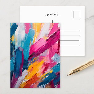 Colourful Abstract Modern Art Postcard
