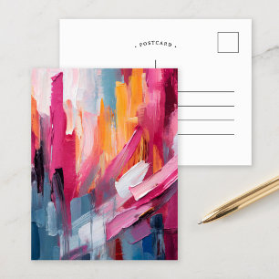 Colourful Abstract Modern Art Postcard