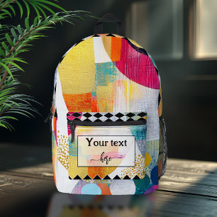 Colourful Abstract Modern Art  Printed Backpack