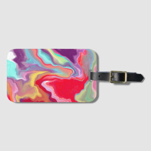 Colourful Abstract Modern Digital Art Marble Luggage Tag