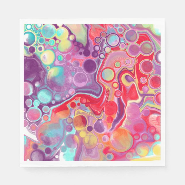 Colourful Abstract Modern Digital Art   Napkin (Front)